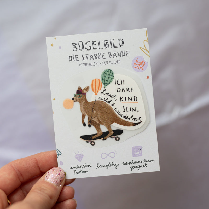 Mini Bügelbild - Känguru - Die starke Bande
