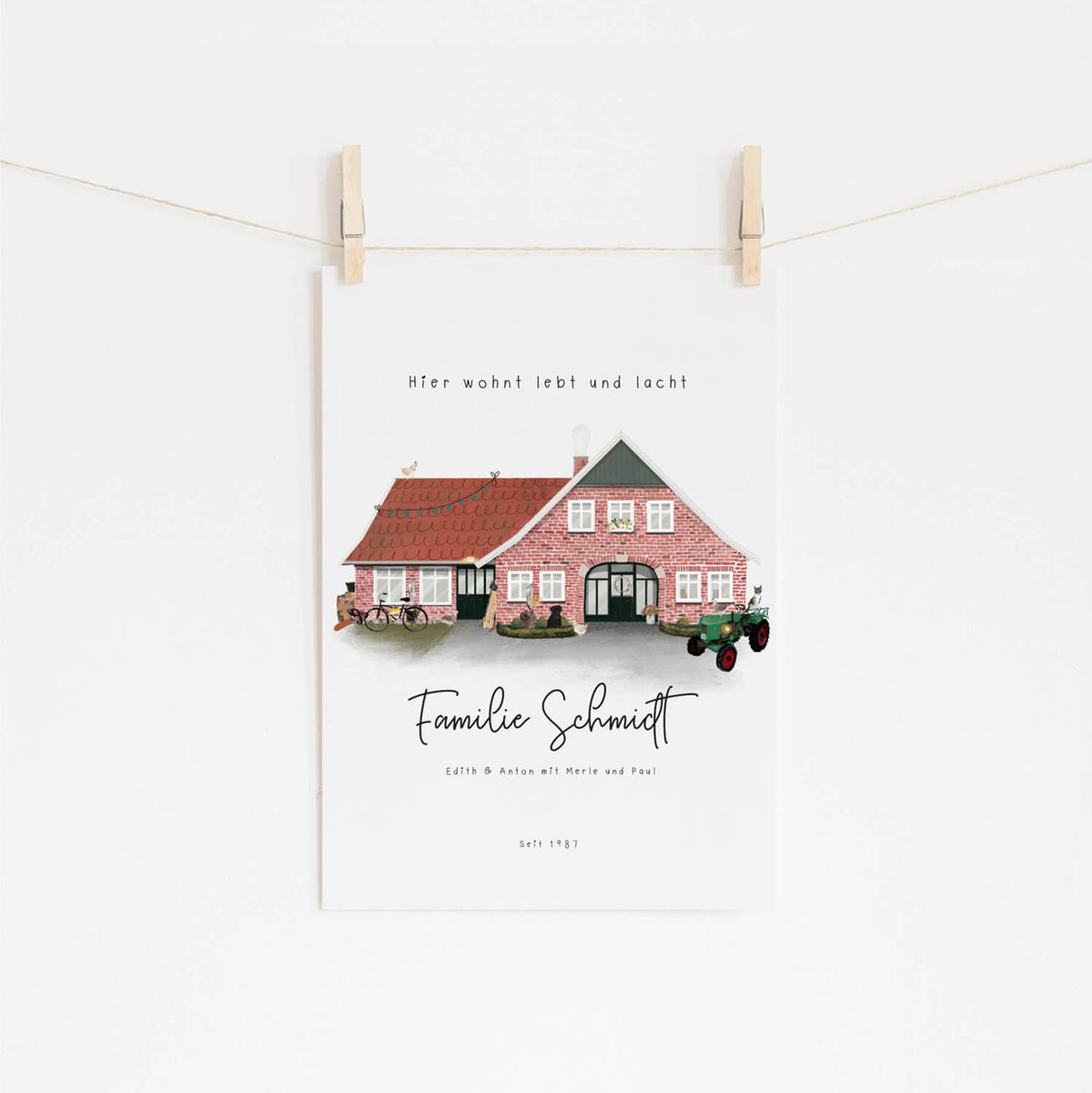 Hausillustration - Wimmelbild