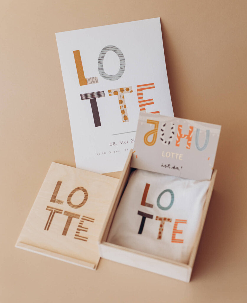 Personalisiertes Geschenkeset zur Geburt