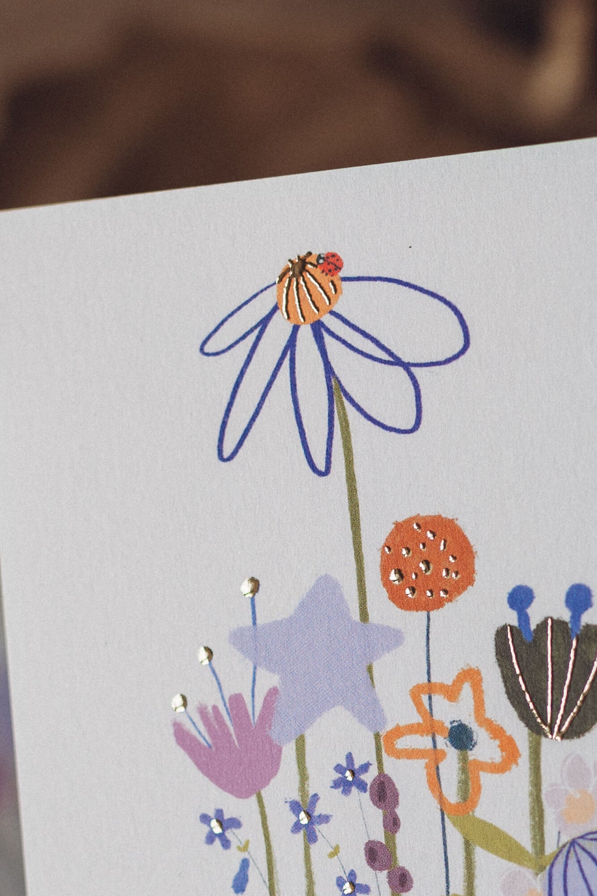 Karte - Schönste Blume - mit Goldveredelung