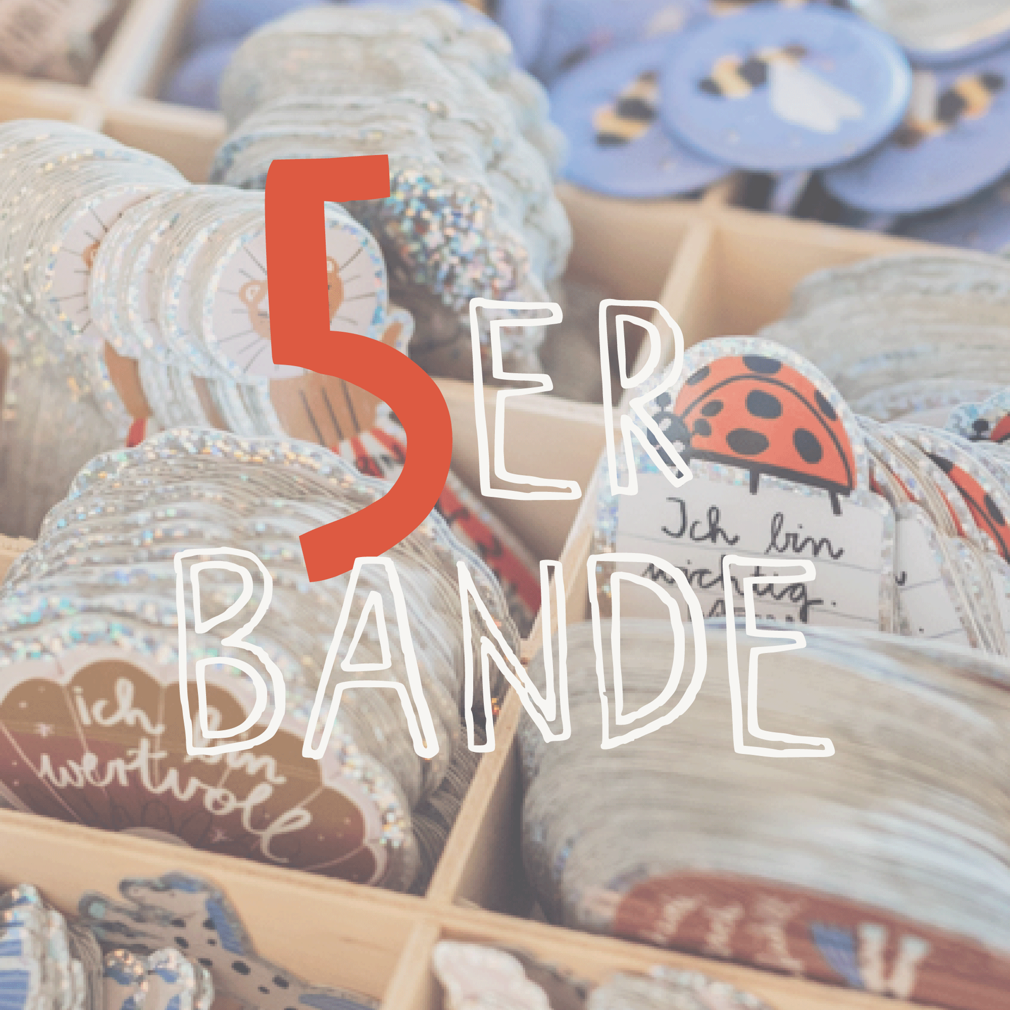 Glitzersticker Set - 5er Bande - 5 Stck. - deine Wahl