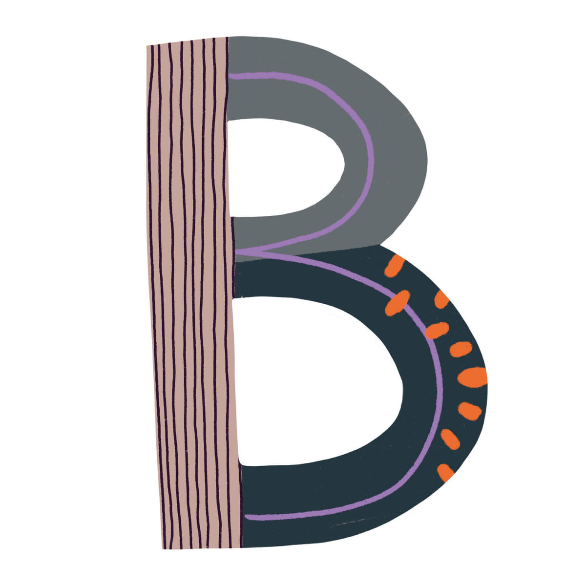 Bügelbuchstabe B – Color & Pattern – Design B2