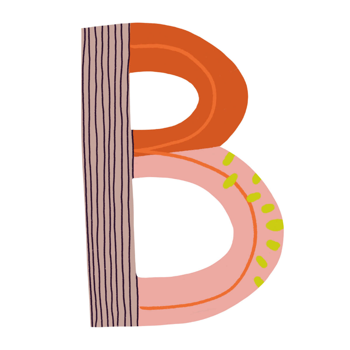 Bügelbuchstabe B – Color & Pattern – Design B3