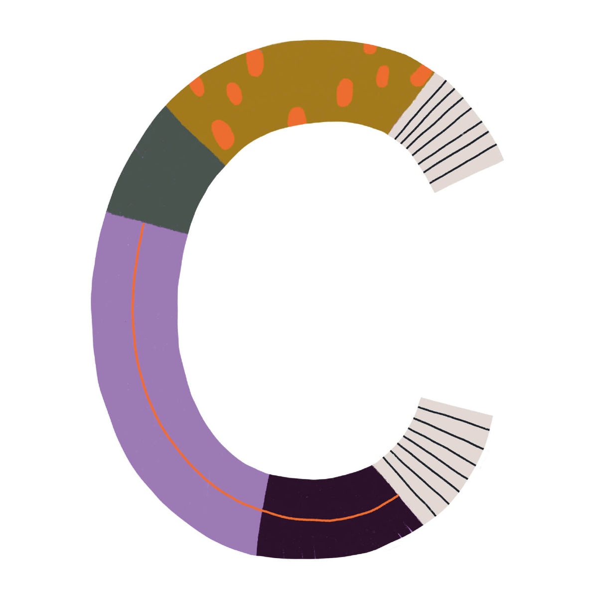 Bügelbuchstabe C – Color & Pattern – Design C1