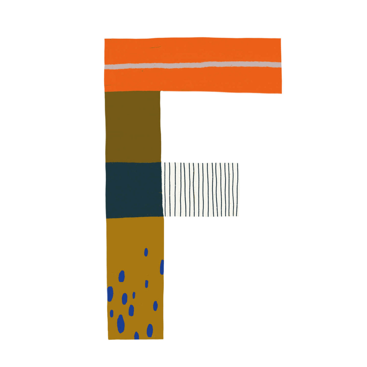 Bügelbuchstabe F – Color & Pattern – Design F4