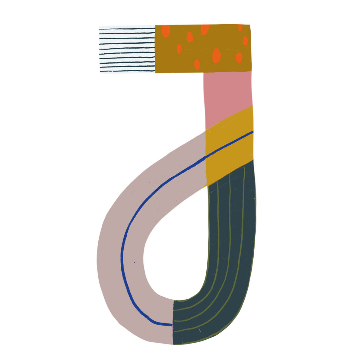 Bügelbuchstabe J – Color & Pattern – Design J1