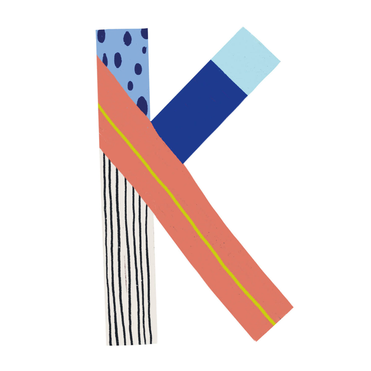 Bügelbuchstabe K – Color & Pattern – Design K2