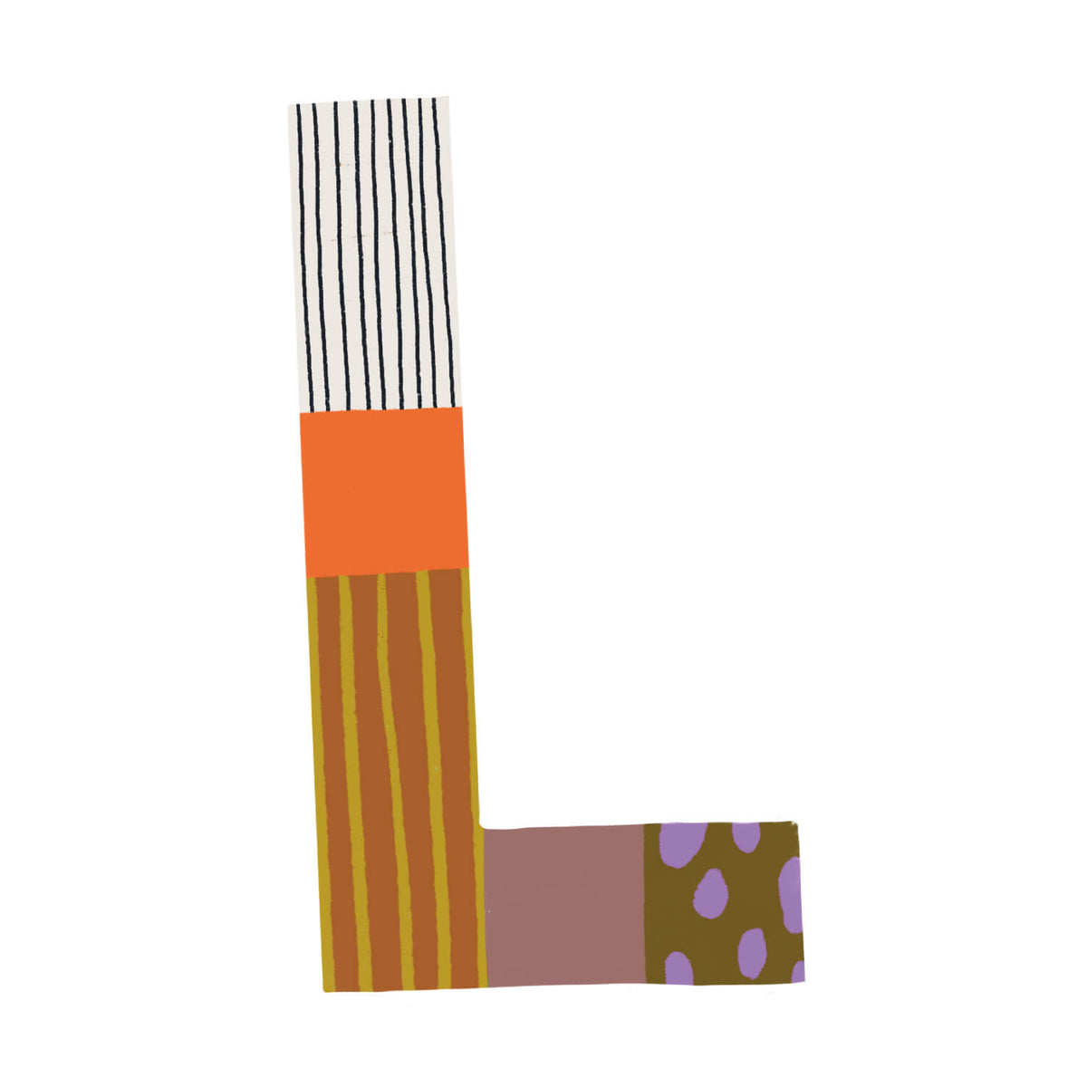 Bügelbuchstabe L – Color & Pattern – Design L2