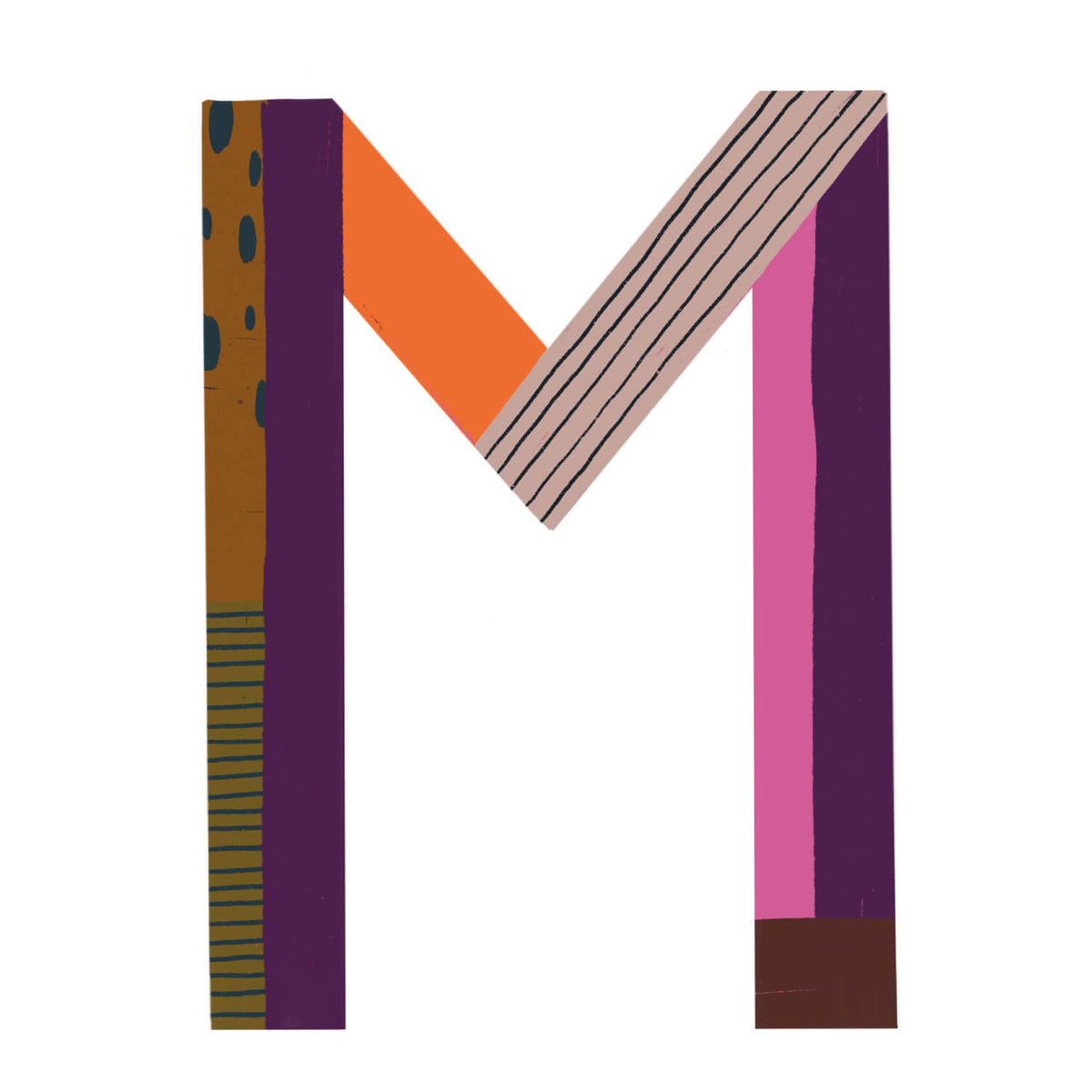 Bügelbuchstabe M – Color & Pattern – Design M1