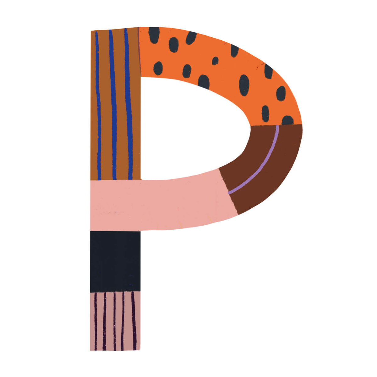 Bügelbuchstabe P – Color & Pattern – Design P1