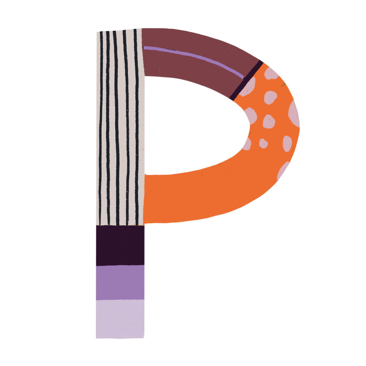 Bügelbuchstabe P – Color & Pattern – Design P3