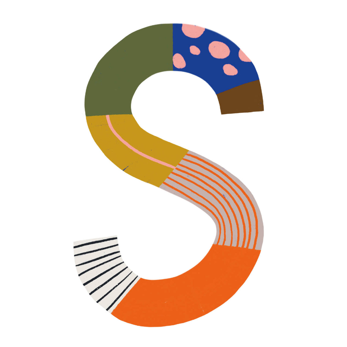 Bügelbuchstabe S – Color & Pattern – Design S2