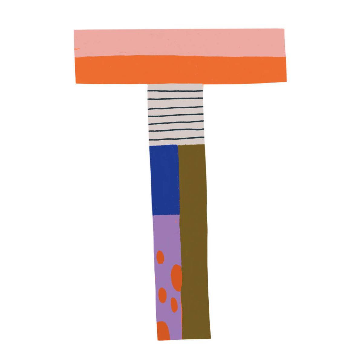 Bügelbuchstabe T – Color & Pattern – Design T1