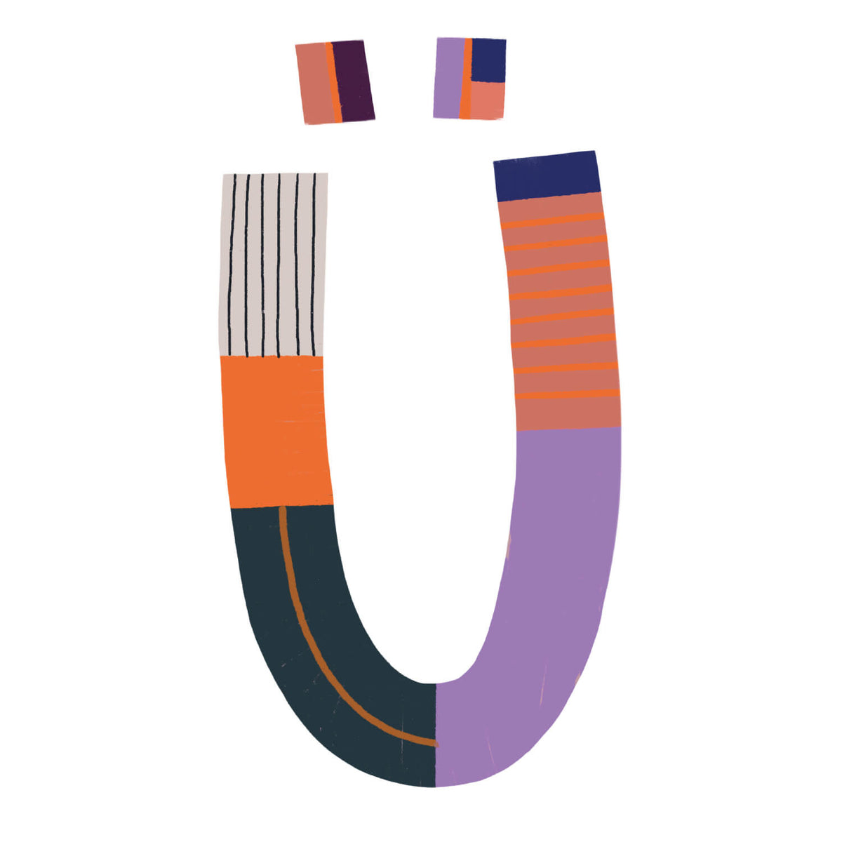 Bügelbuchstabe UE – Color & Pattern – Design UE