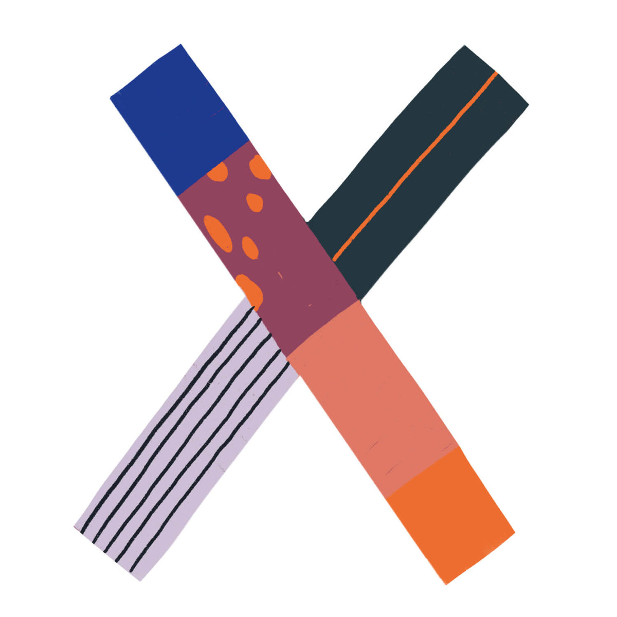 Bügelbuchstabe X – Color & Pattern – Design X