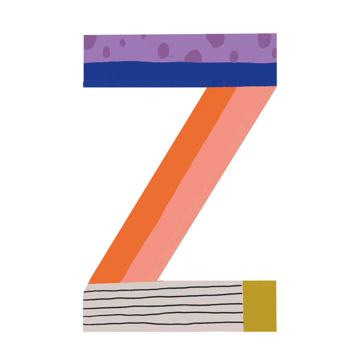 Bügelbuchstabe Z – Color & Pattern – Design Z2