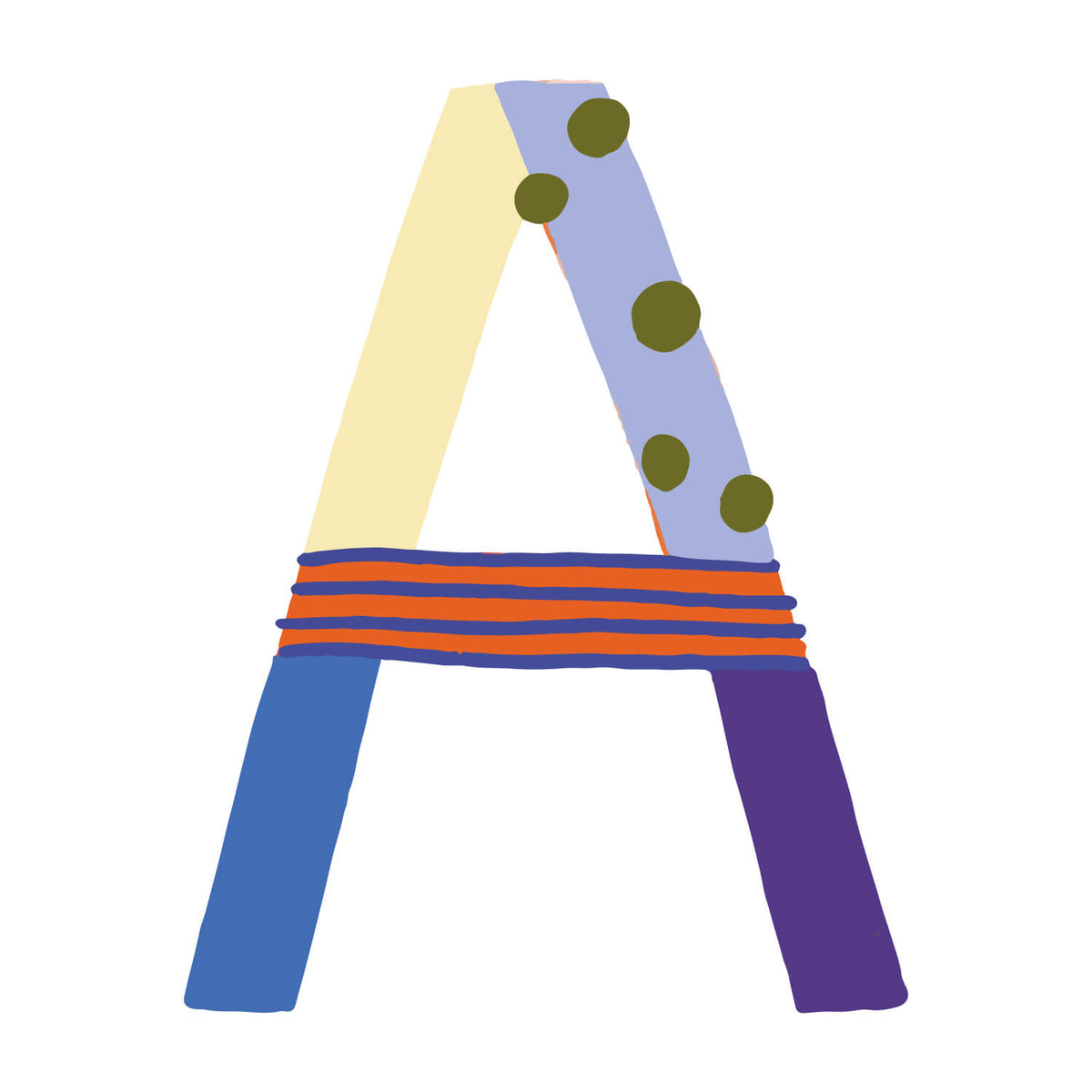Bügelbuchstabe A – Konfetti – Design A2