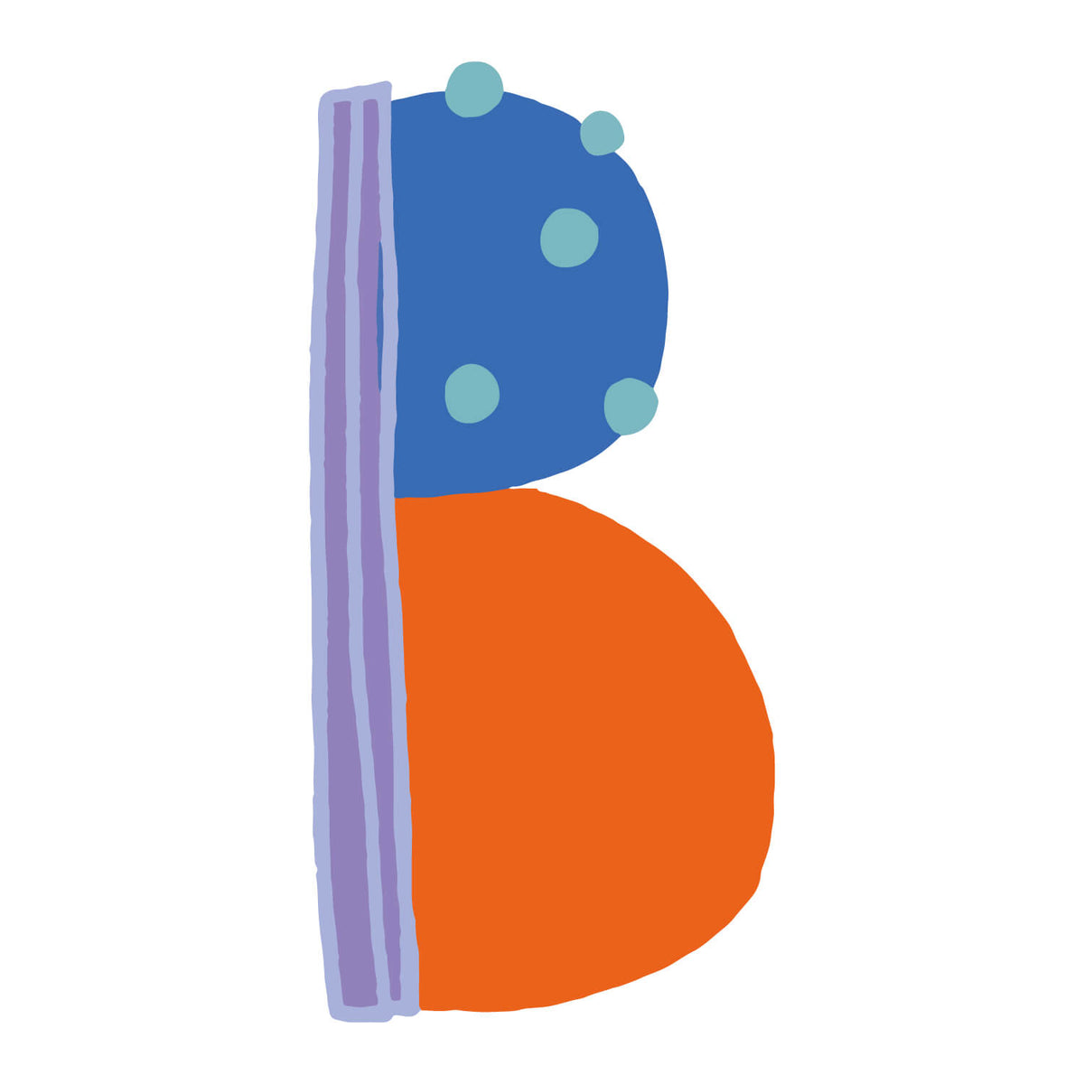 Bügelbuchstabe B – Konfetti – Design B2