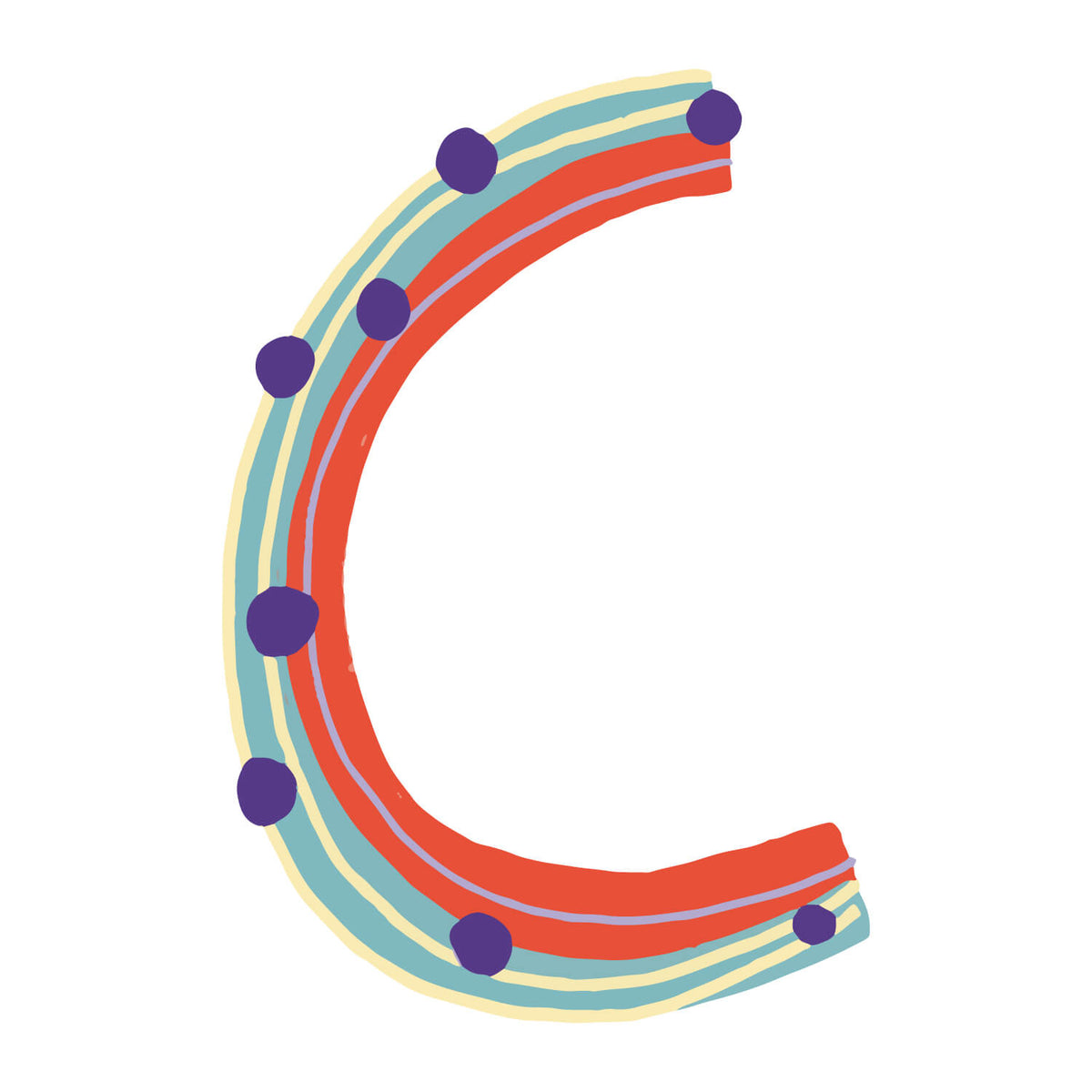 Bügelbuchstabe C – Konfetti – Design C2