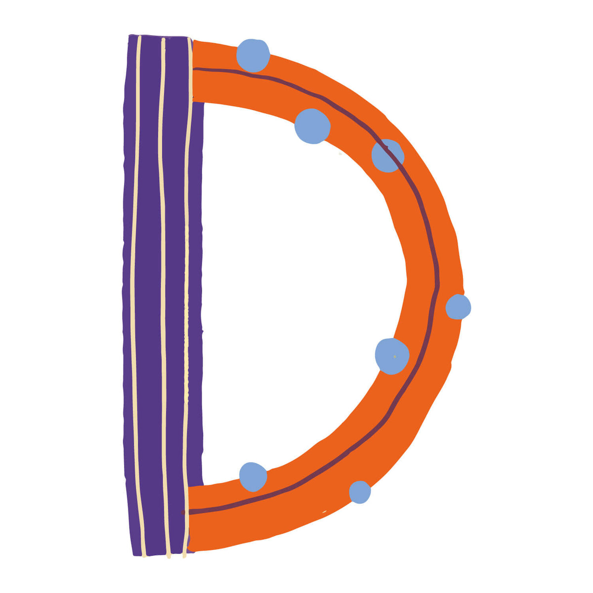 Bügelbuchstabe D – Konfetti – Design D1