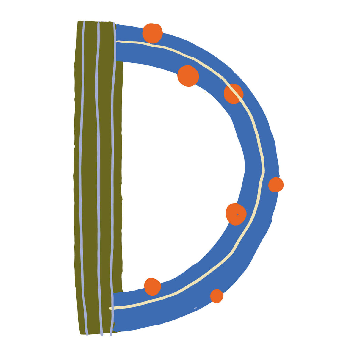 Bügelbuchstabe D – Konfetti – Design D2