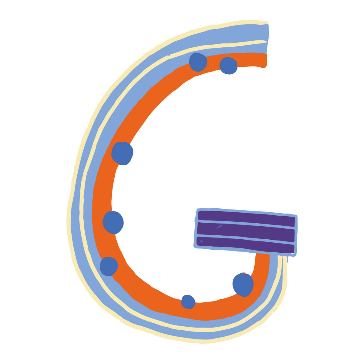 Bügelbuchstabe G – Konfetti – Design G2