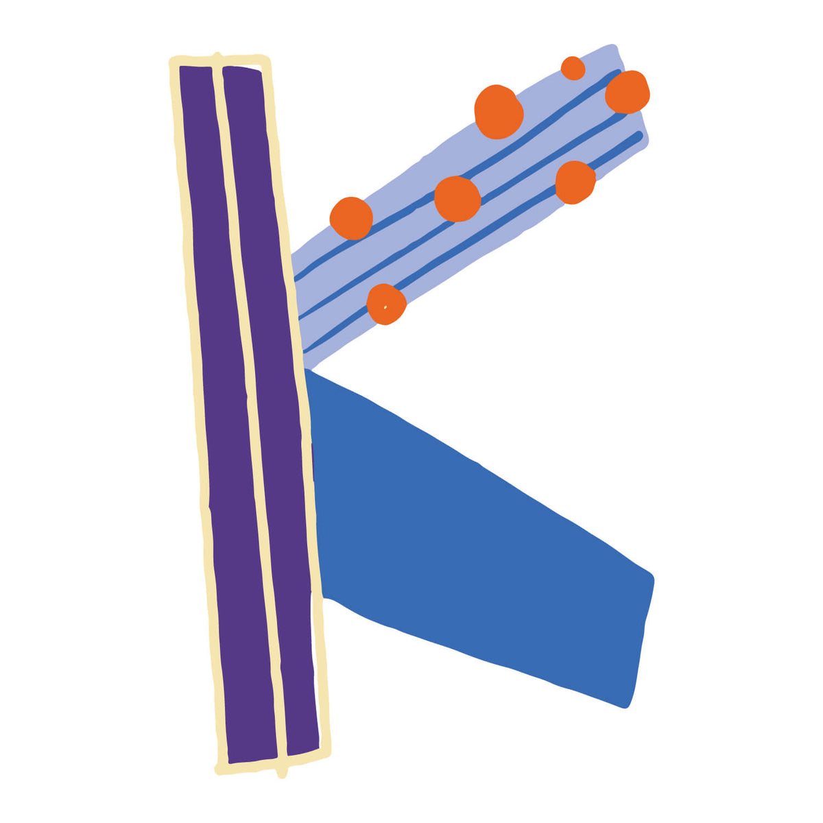 Bügelbuchstabe K – Konfetti – Design K2