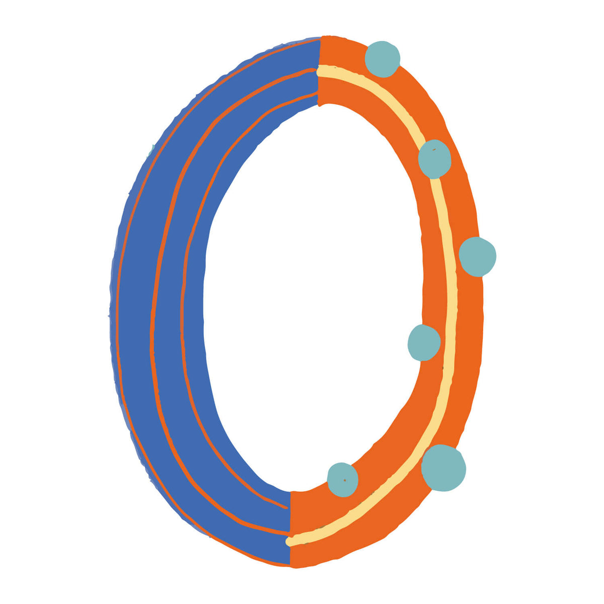 Bügelbuchstabe O – Konfetti – Design O2