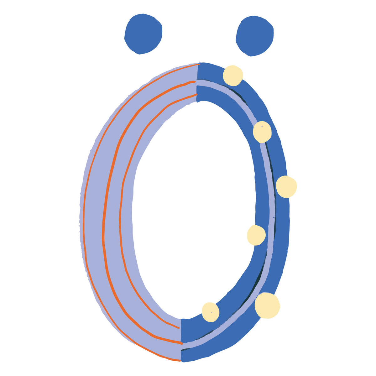 Bügelbuchstabe Ö – Konfetti – Design Ö