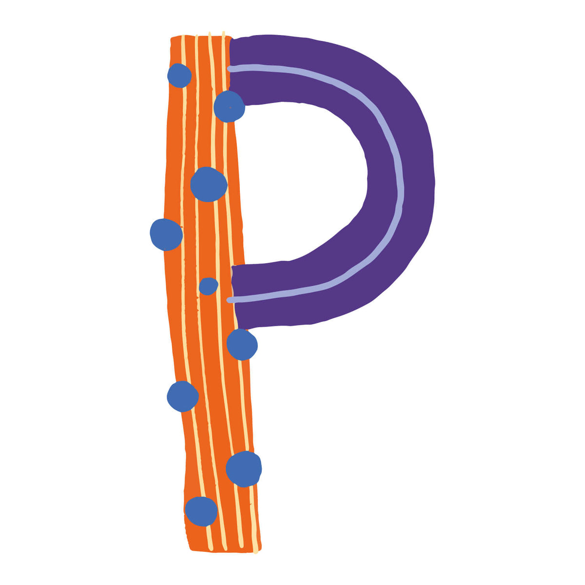 Bügelbuchstabe P – Konfetti – Design P1