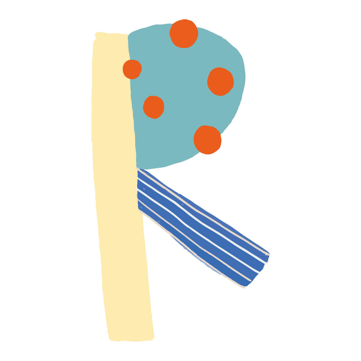 Bügelbuchstabe R – Konfetti – Design R1