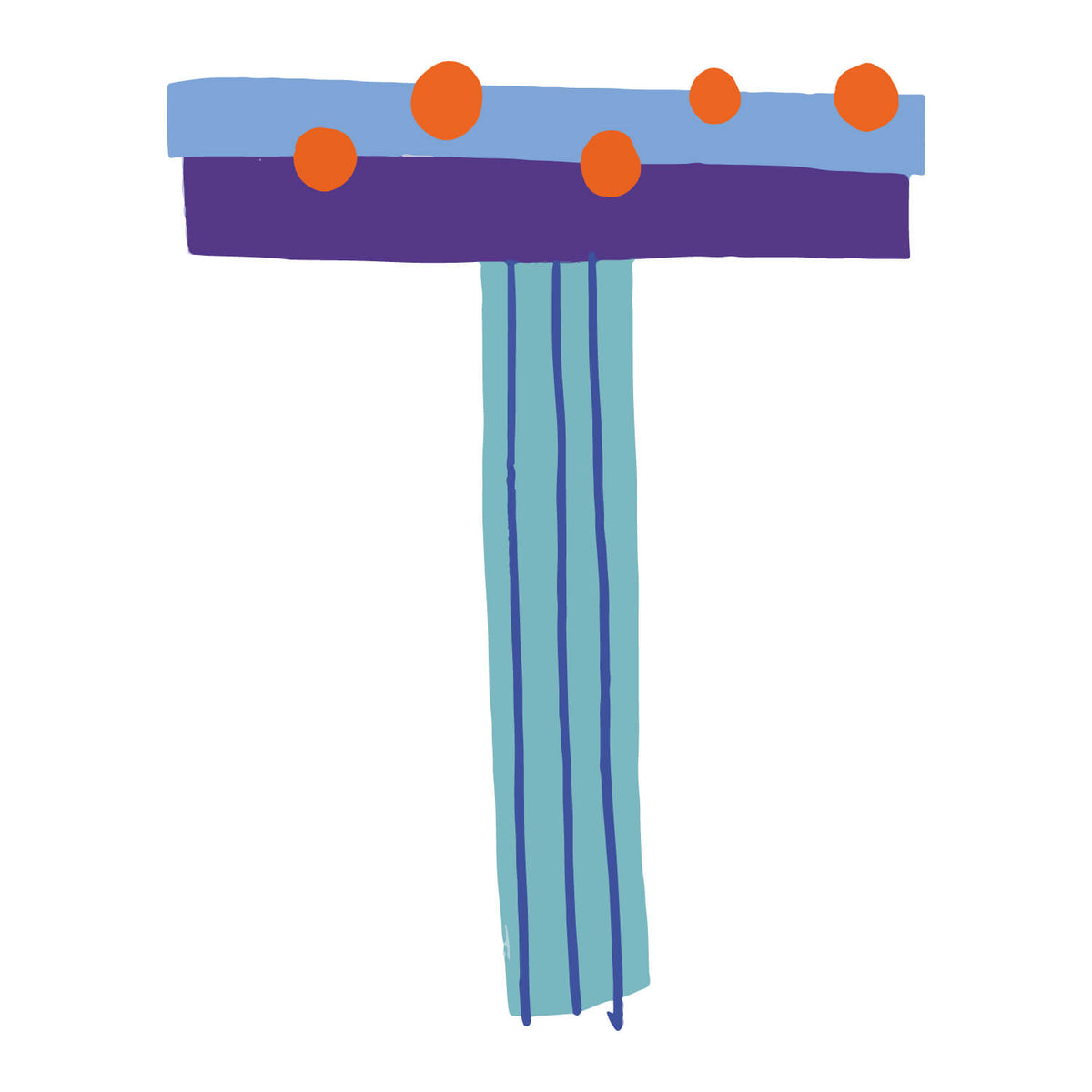 Bügelbuchstabe T – Konfetti – Design T1