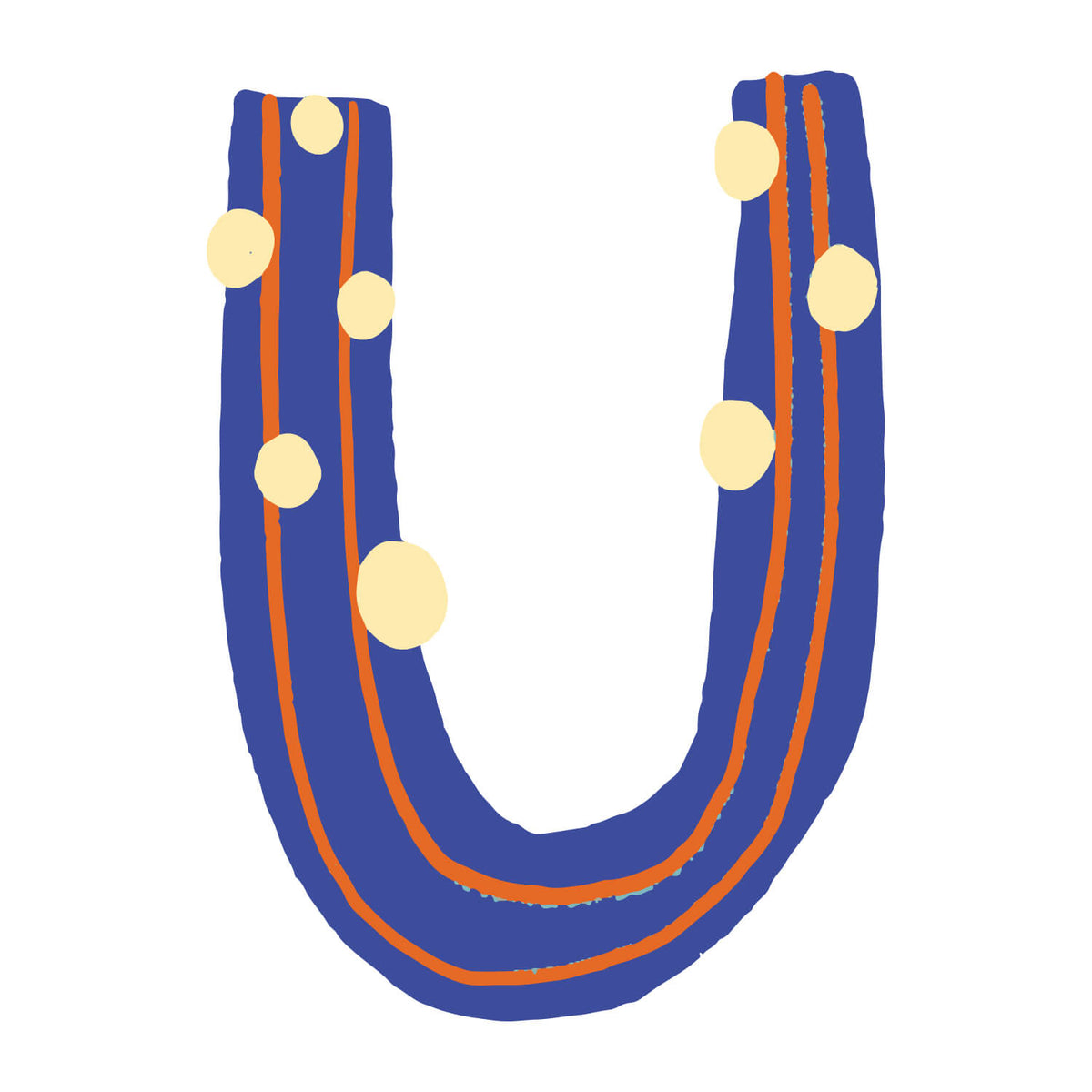 Bügelbuchstabe U – Konfetti – Design U2