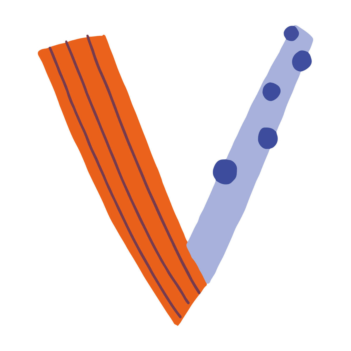 Bügelbuchstabe V – Konfetti – Design V