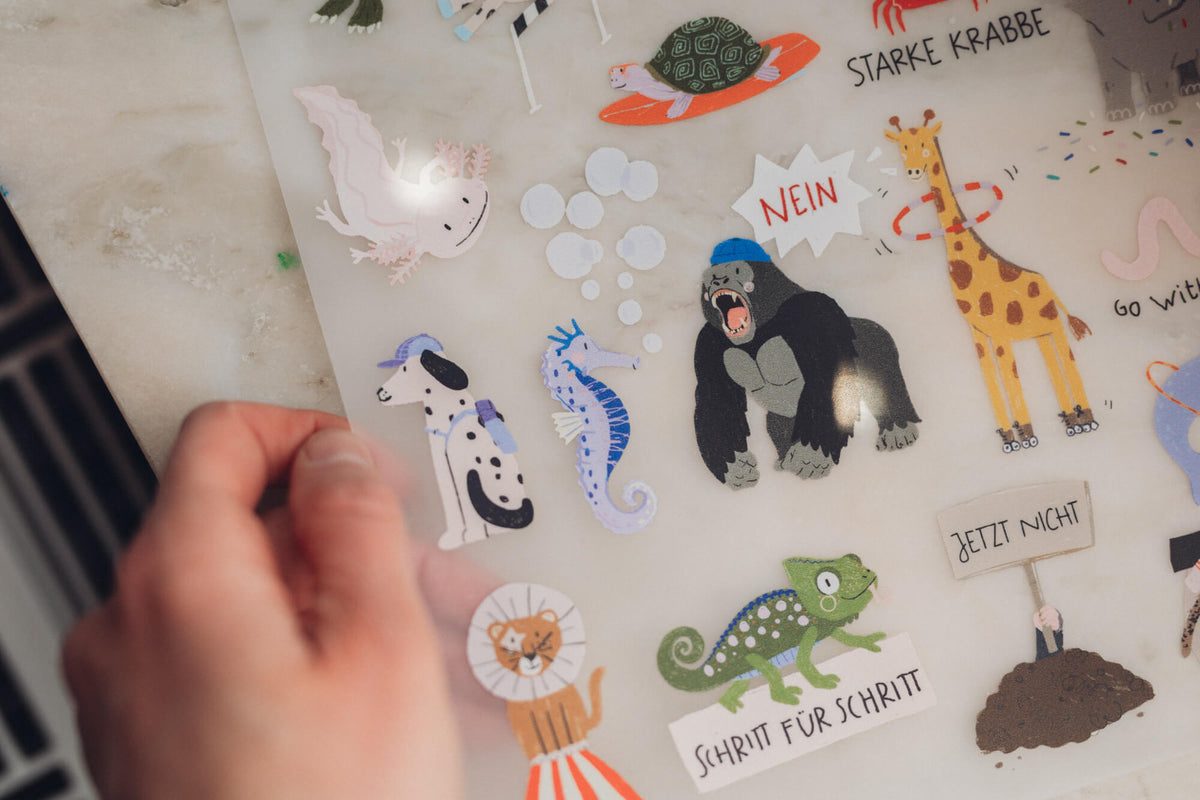 Bügelbilder für Kinder – farbenfrohe Tiermotive zum Aufbügeln | A4-Bogen