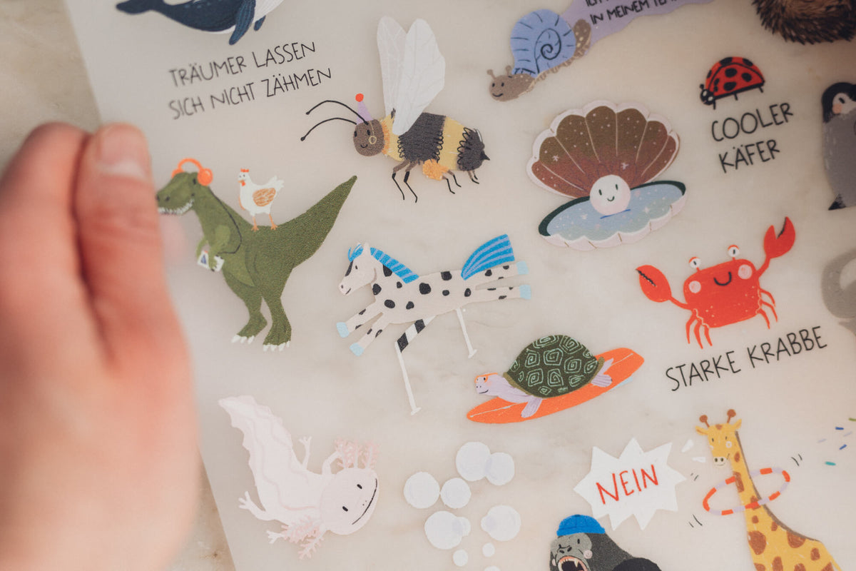 Bügelbilder für Kinder – farbenfrohe Tiermotive zum Aufbügeln | A4-Bogen