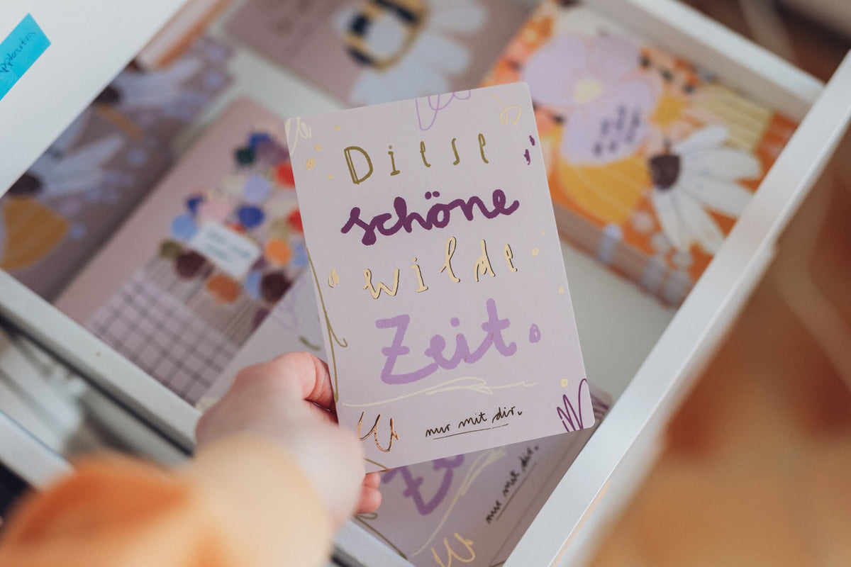 Karte mit Goldeffekt - diese schöne wilde Zeit