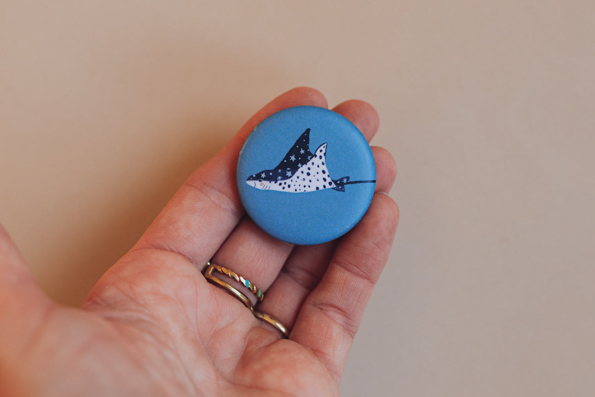 Button mit Affirmation - Rochen - die starke Bande