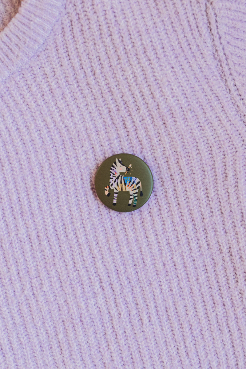 Button mit Affirmation - Zebra - die starke Bande