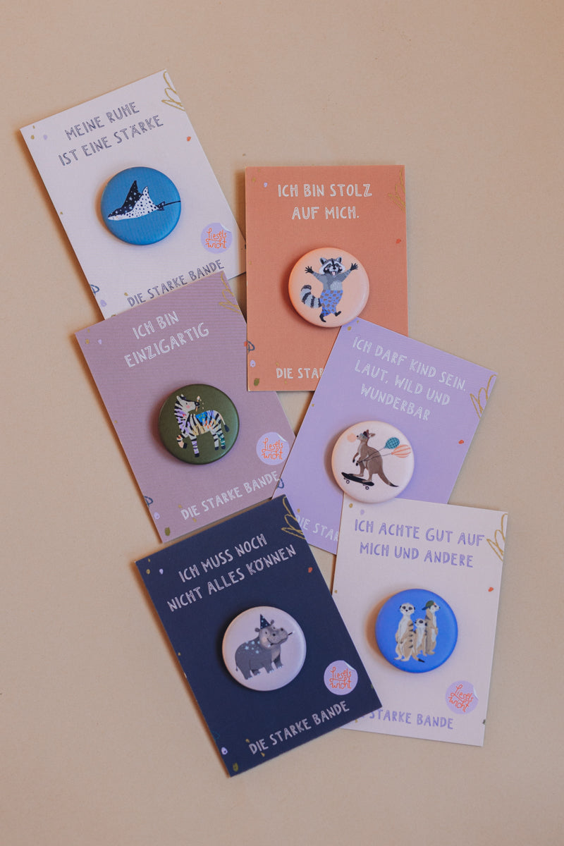 Button mit Affirmation - Rochen - die starke Bande