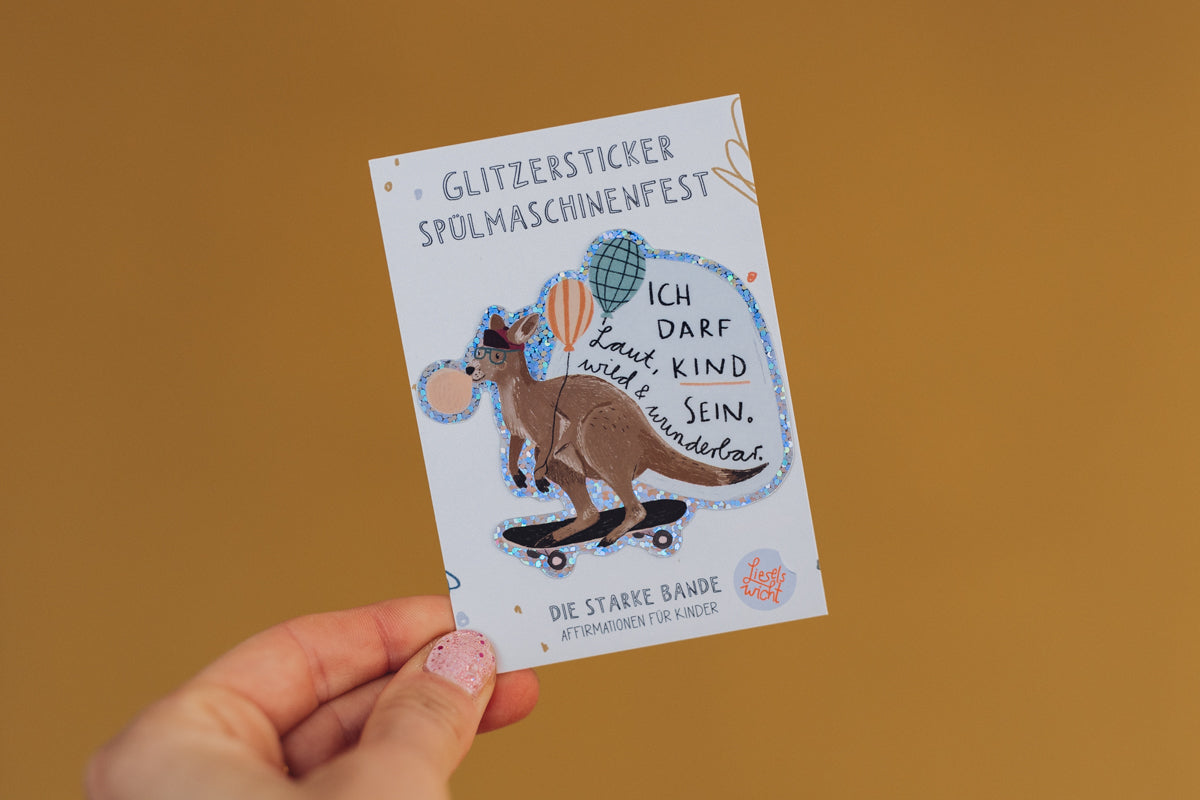 Glitzersticker - Känguru - Kind sein