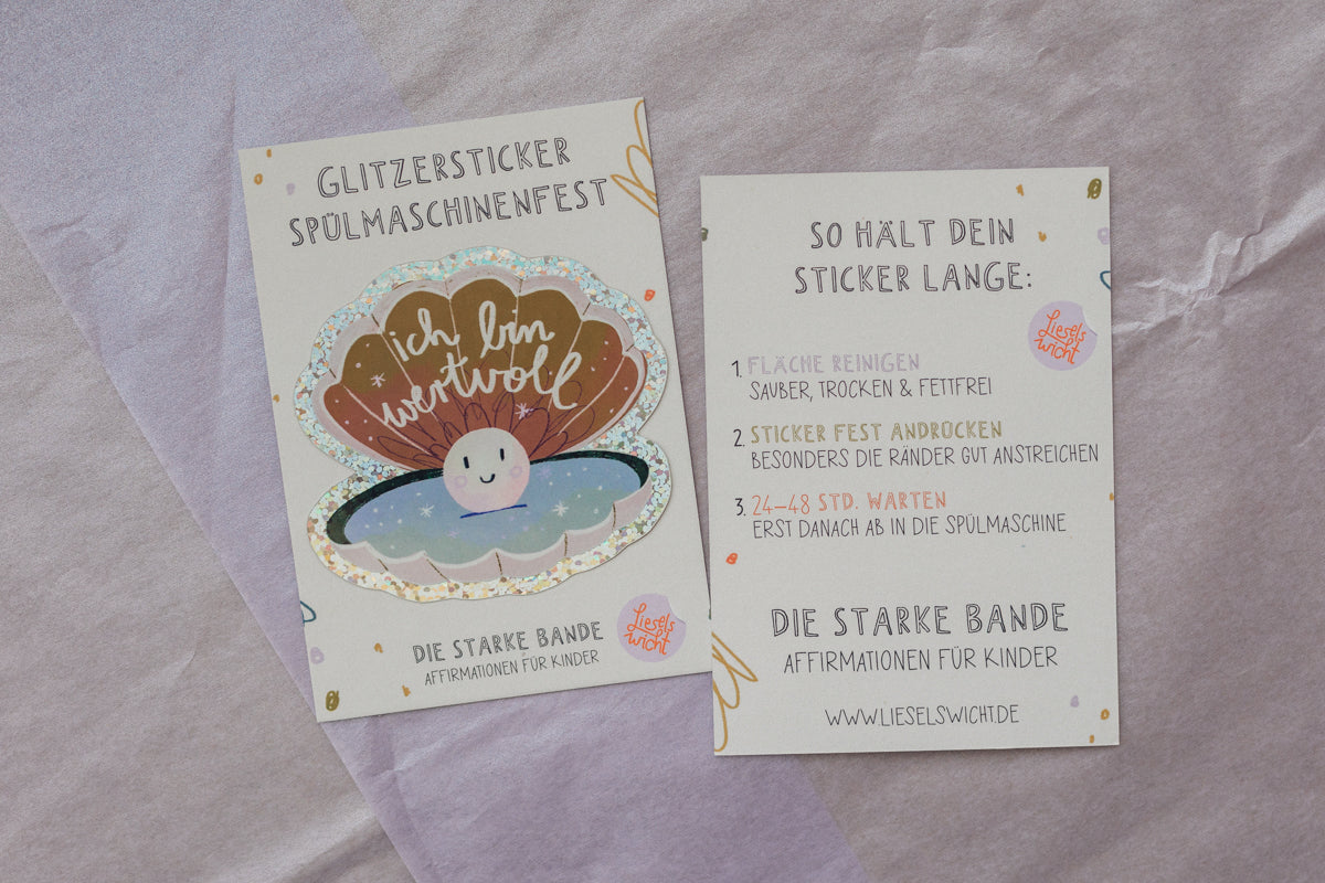 Glitzersticker - Waschbär - Stolz auf mich