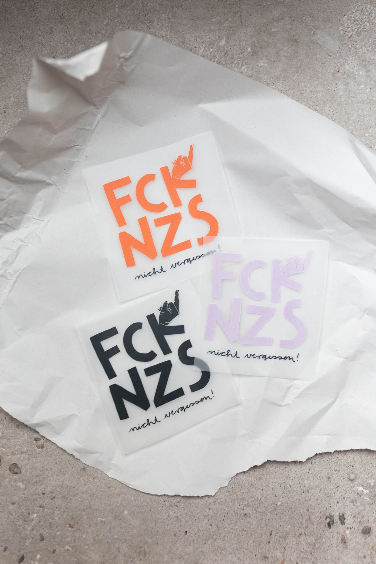 Bügelbild - FCK NZS - schwarz