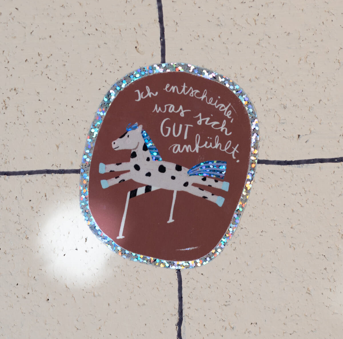 Glitzersticker - Pferd - Ich entscheide, was sich gut anfühlt