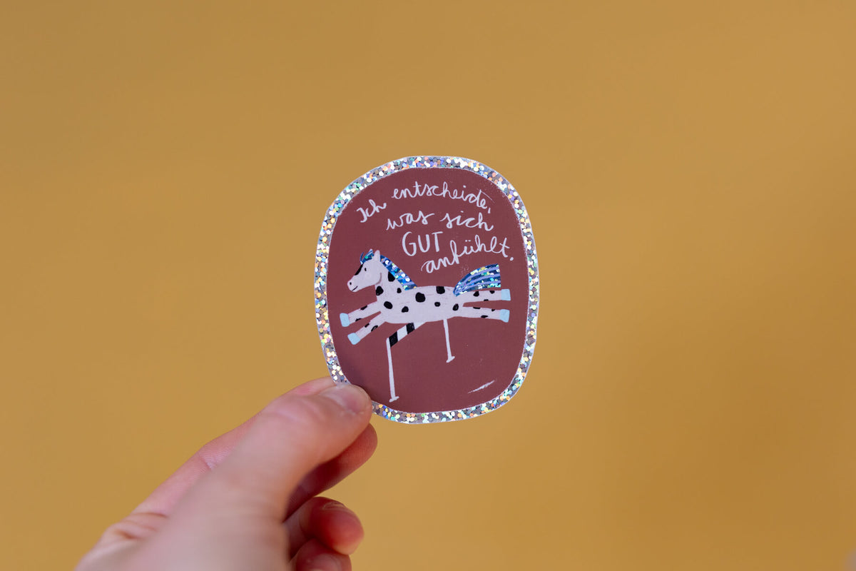 Glitzersticker - Pferd - Ich entscheide, was sich gut anfühlt