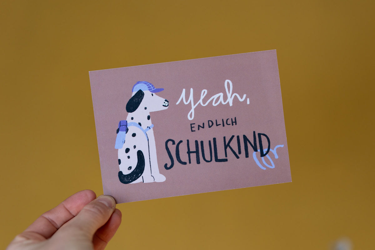 Karte - Schulkind Hund