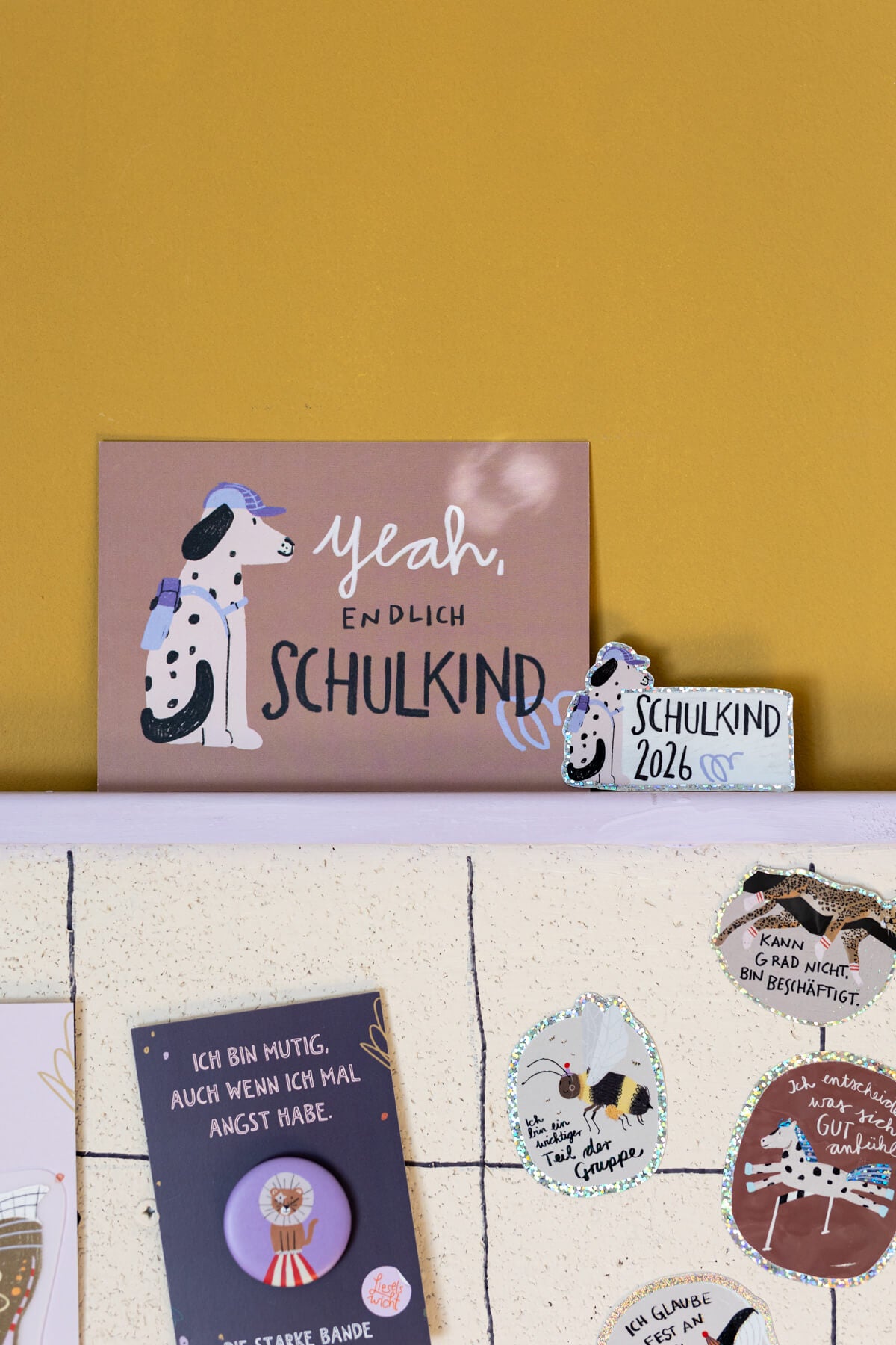 Glitzersticker - Schulkind - Hund