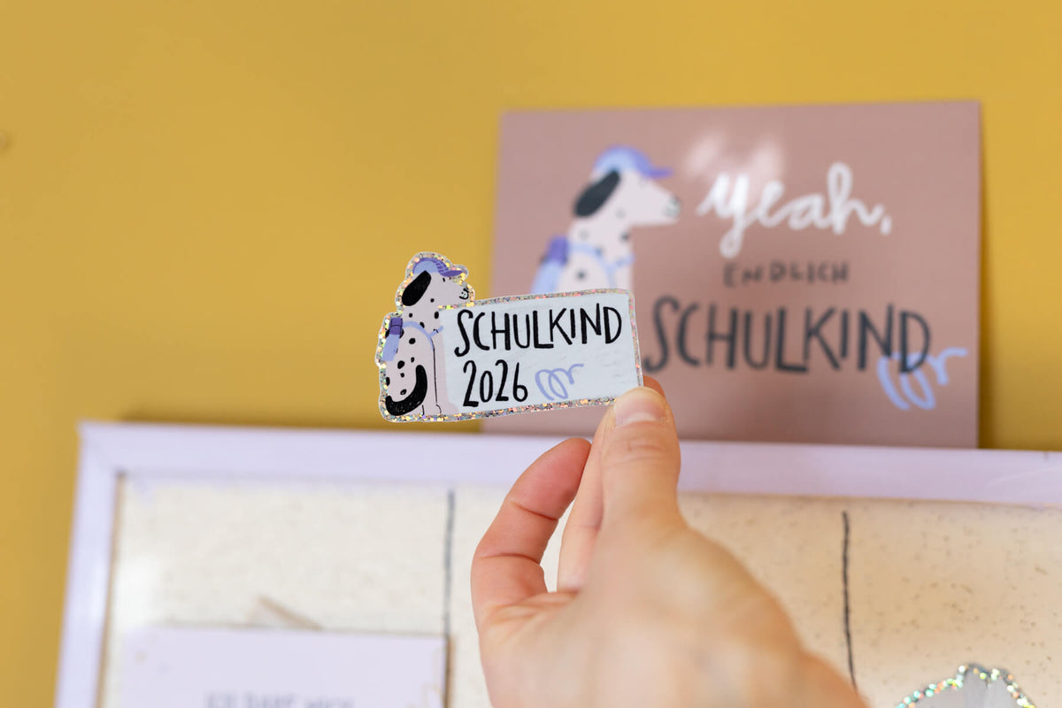 Glitzersticker - Schulkind - Hund