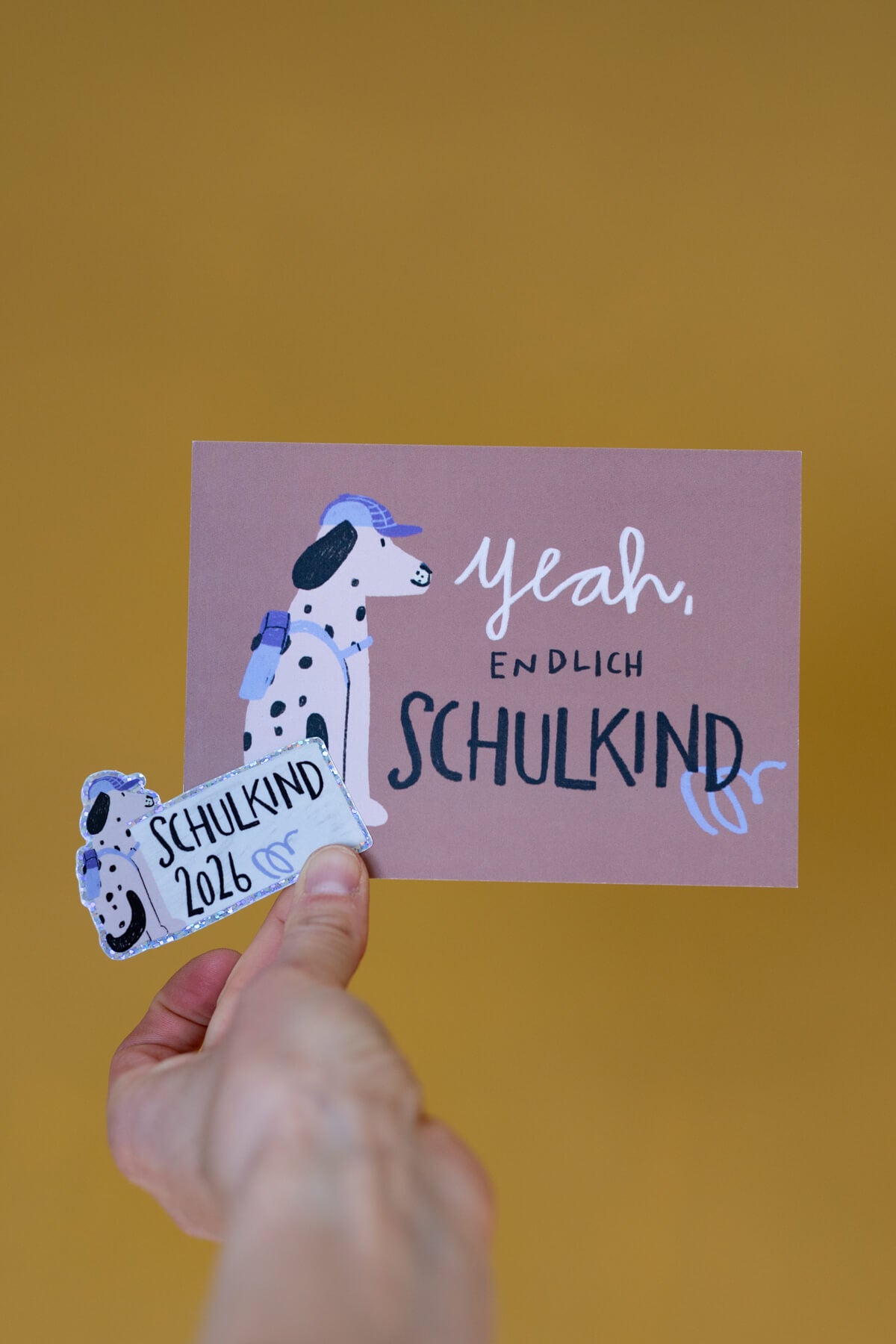 Glitzersticker - Schulkind - Hund