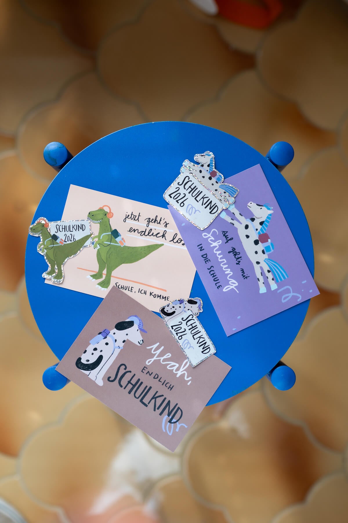 Glitzersticker - Schulkind - T-Rex